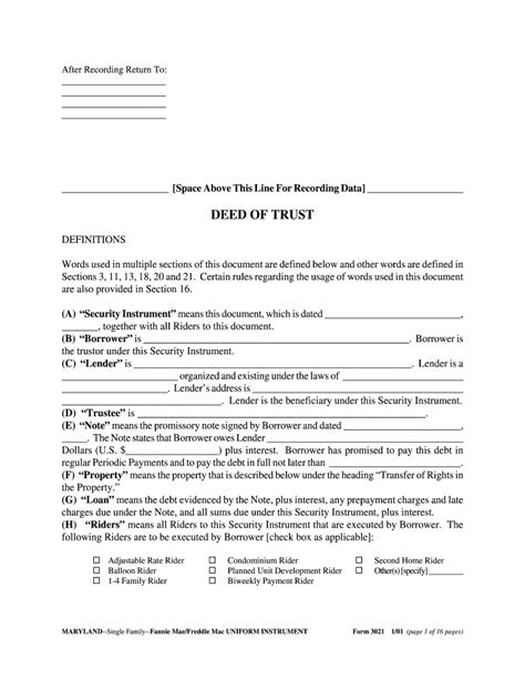Deed Of Trust Maryland Fill Out And Sign Online Dochub