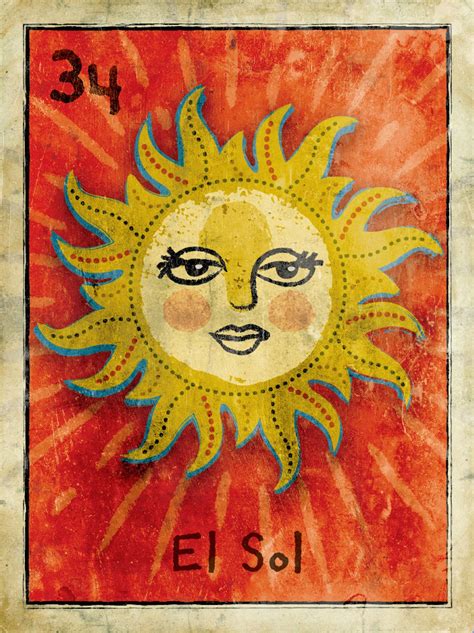 Loteria Card Inspired Poster El Sol Giclée Print Home Etsy