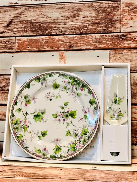 Andrea By Sadek Cake Plate With Server In Original Box With Etsy