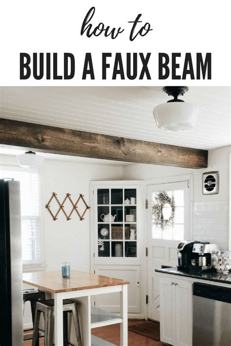 Fake wood beams give the appearance of real wood, yet you can make and add them yourself. How To Plank A Ceiling & Build A Faux Beam - A + Life