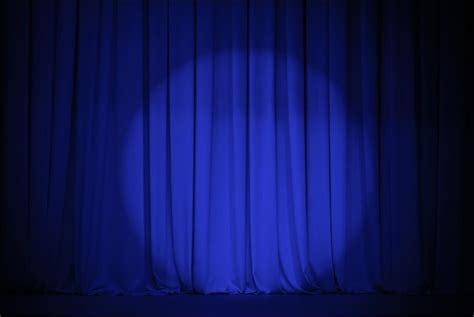 Large Stage Photography Background Spotlight Blue Curtain