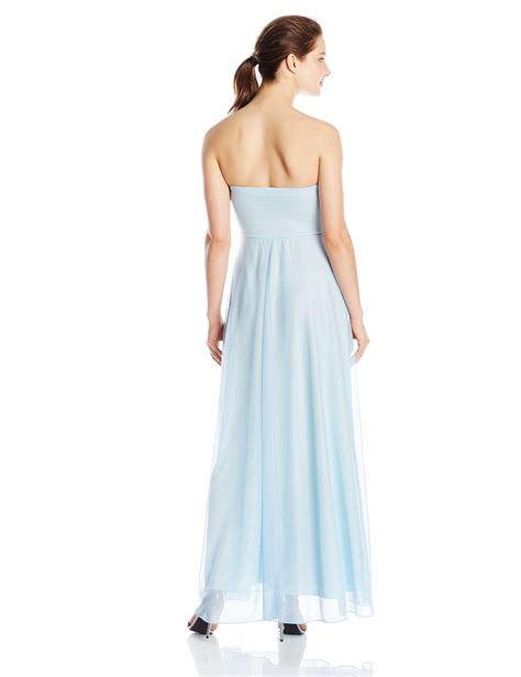 My Michelle Juniors Strapless Long Prom Dress With Pleating At Bust