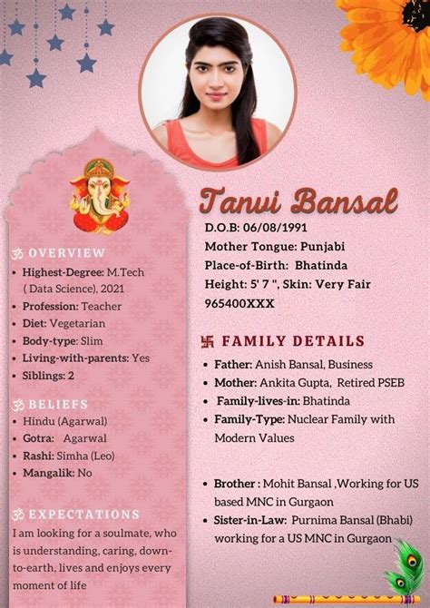 Marriage Biodata Template