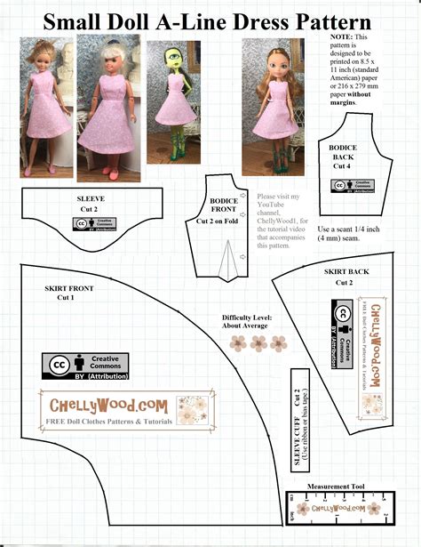Free Printable Sewing Pattern For Small Dolls Free Doll Clothes