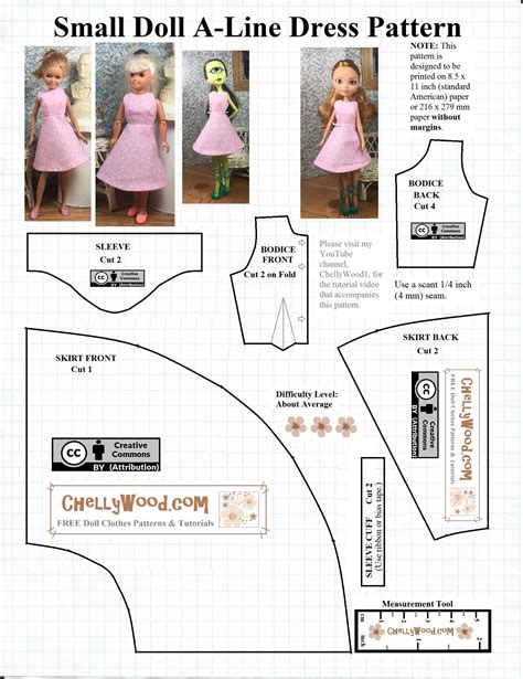 Free Printable Sewing Pattern For Small Dolls Free Doll Clothes Patterns