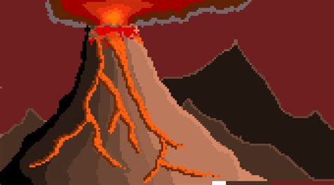 Volcano Pixel Art