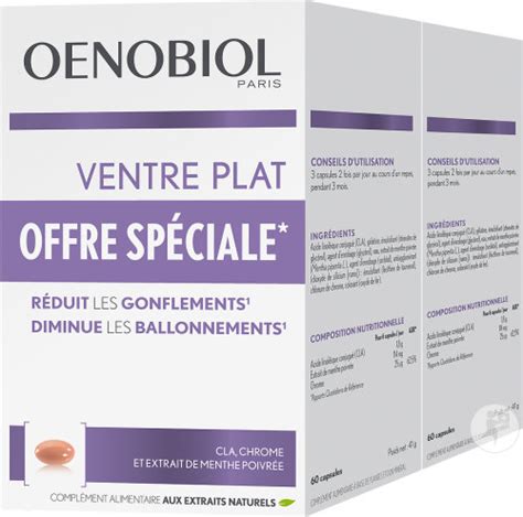 Oenobiol Ventre Plat Complément Alimentaire Aux Extraits Naturels 2x60