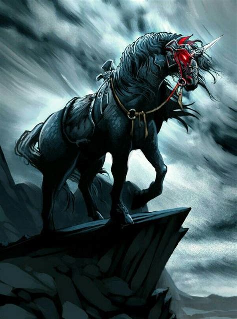 Black Unicorn Mythical Creatures Art Mythological Creatures Magical