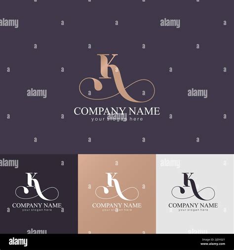 K Letter Monogram Elegant Luxury K Logo Calligraphic Style Corporate Identity And Personal