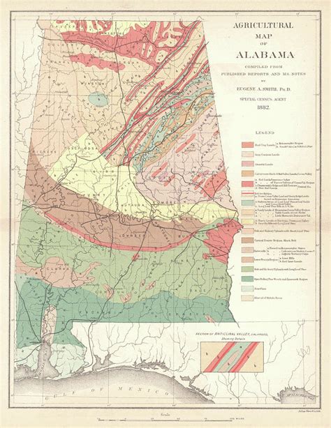 Vintage Agricultural Map Of Alabama 1882 Drawing By Cartographyassociates
