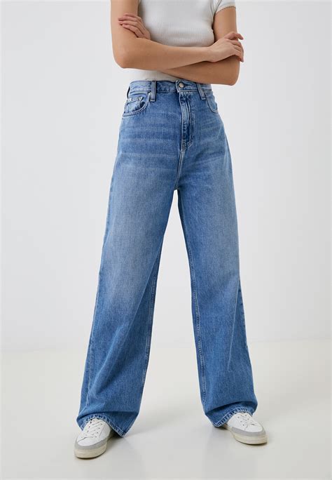 Джинсы Calvin Klein Jeans HIGH RISE RELAXED цвет голубой