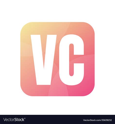 Vc Letter Logo Design With Simple Style Royalty Free Vector