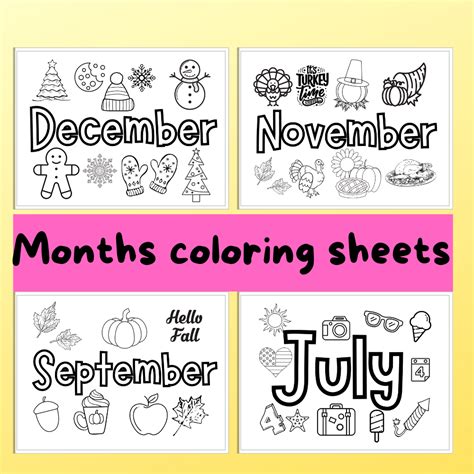 Months Of The Year Printable Coloring Sheets