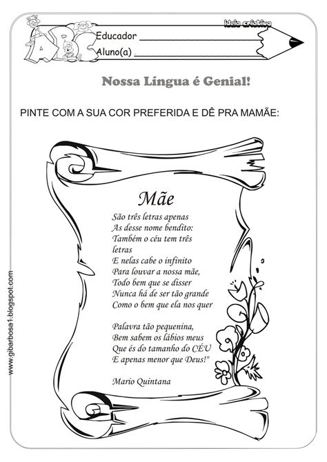 Poesia Mãe Mário Quintana ENSINO