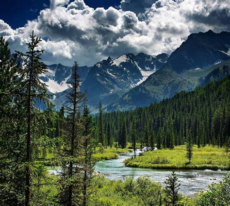 Mountain Landscape Multa River Altai Siberia Russia By Alexey