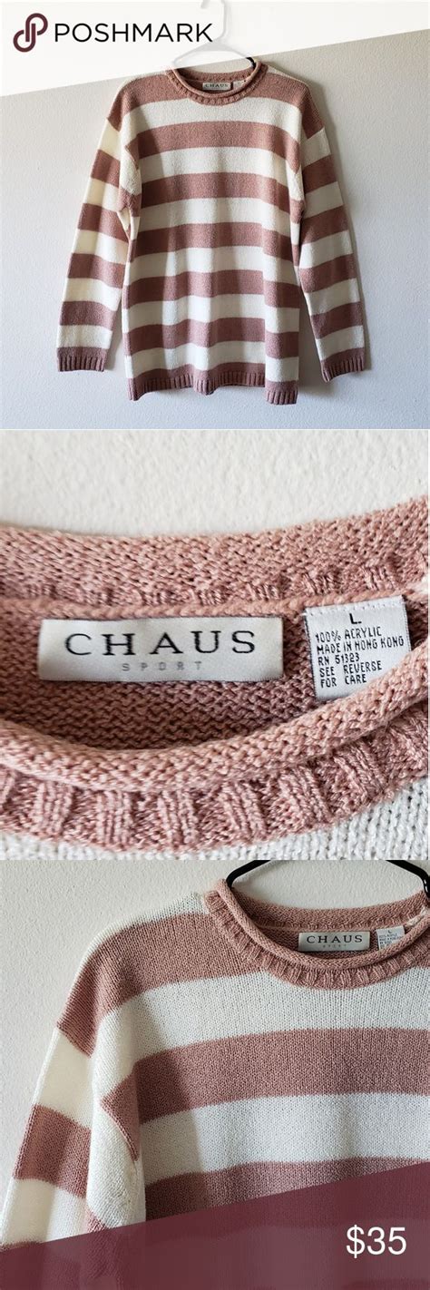 Chaus Sport Womens Striped Sweater Clothes Design Womens Stripes