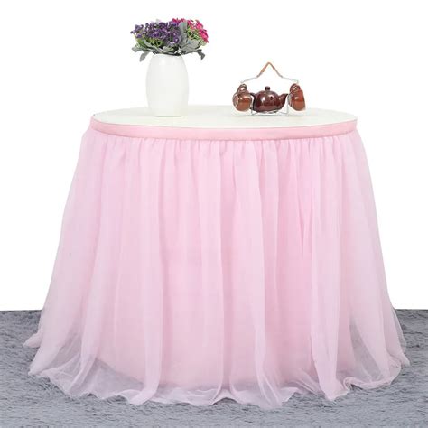 9 Ft Tutu Table Skirt Diy Round Rectangle White Pink High End