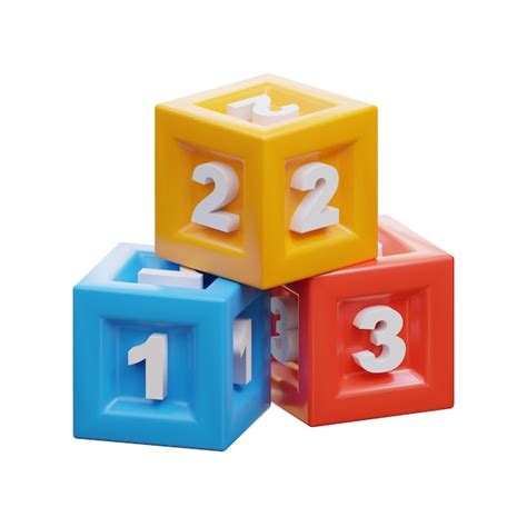 Premium Psd Three Colorful Plastic Blocks With The Numbers 2 3 3
