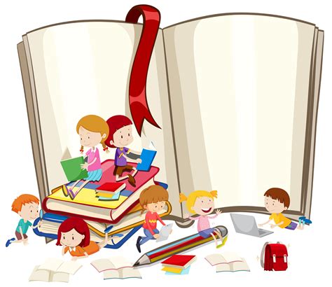 Children Reading Books Together 293880 Vector Art At Vecteezy