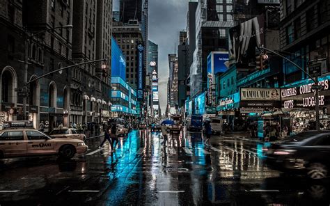 1920x1200 New York City Street Reflection Motion Blur Dark 4k 1080p