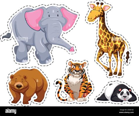 Set Of Different Wild Animals Stock Vector Image And Art Alamy
