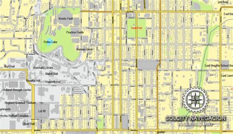 Lawrence Kansas Us Printable Vector Street City Plan Map