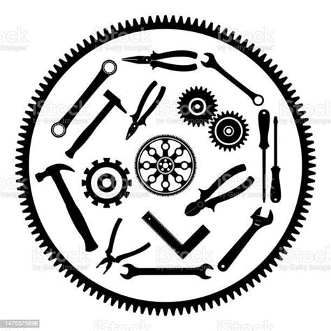 Working Tools Icon Set Stock Illustration Download Image Now Black