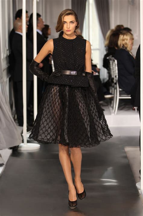 Embroidery Black Silk Dress By Dior Look N° 1 Spring Summer 2012