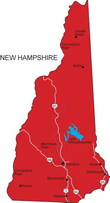 Nh Map New Hampshire State Map