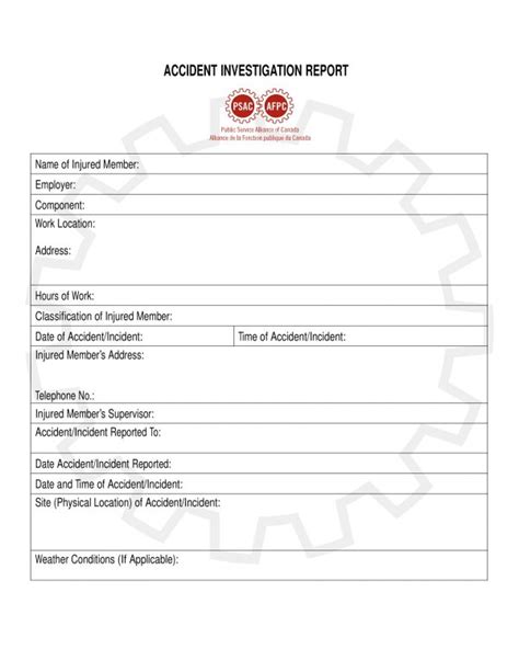 Free 6 Accident Investigation Form Samples In Pdf Ms Word