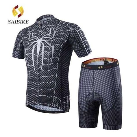 Superman And Spiderman Black Spiderman Cycling Jersey Men Cycling