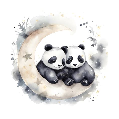 Premium Ai Image A Watercolor Painting Of Two Pandas Sitting On A
