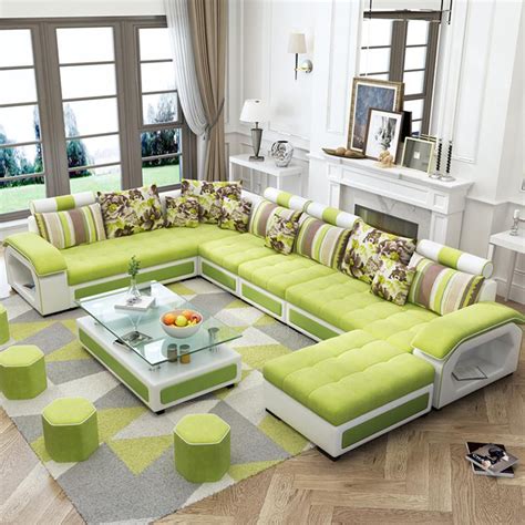 Fabric Living Room Sofa Design U Shape 7 Seater Sectional Sofa Buy 7
