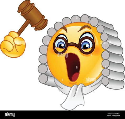 Cartoon Emoticon Emoji Judge Character Stock Vector Images Alamy