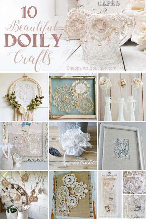 there are many different pictures with doily crafts on them including flowers and laces