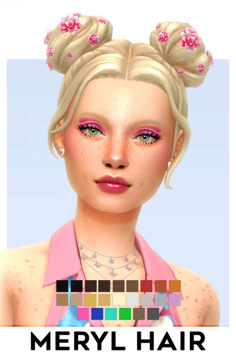 Meryl Hair By Imvikai Patreon Sims 4 Sims 4 Body Mods Sims Hair