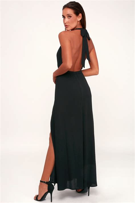 Cute Black Dress Halter Dress Maxi Dress Casual Maxi Dress Lulus