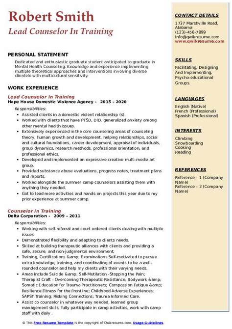 How can i update my resume using pdf converter professional? Counselor In Training Resume Samples | QwikResume