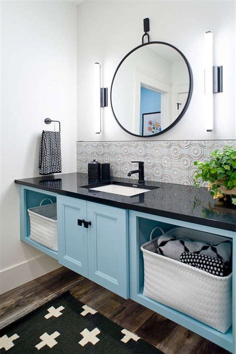 Ideas To Decorate A Bathroom With Light Blue Cabinets