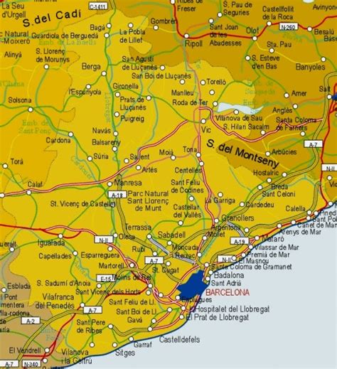 Mapa De La Provincia De Barcelona Tamaño Completo Ex