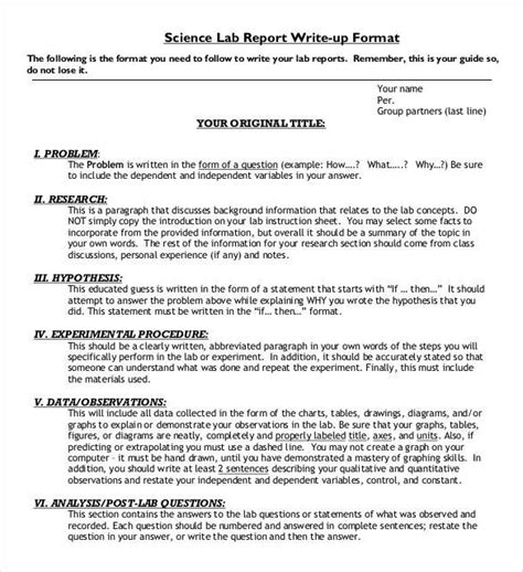 Chemistry Lab Report Templates 3 Free Excel Word And Pdf Lab Report