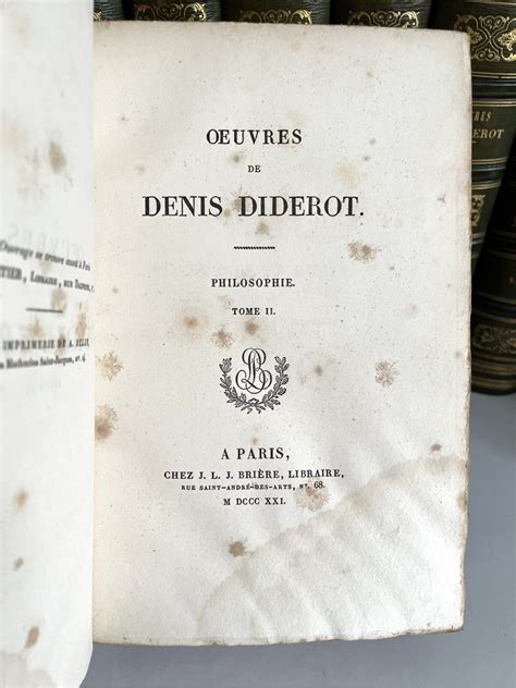 Diderot Oeuvres Complètes Edition Originale Edition