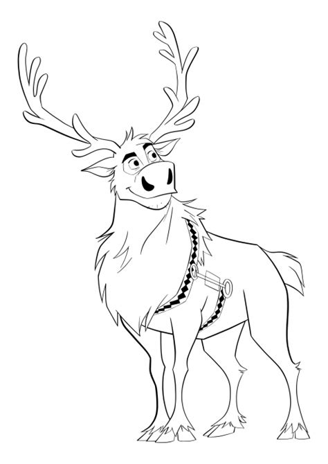 Coloring Page Reindeer Sven Coloring Pages Frozen Coloring Pages