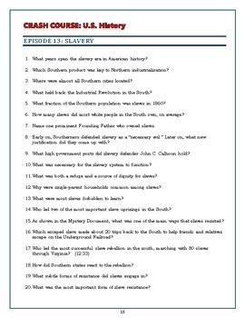 Crash course u.s. history worksheets: episodes 11-15 by elise parker tpt