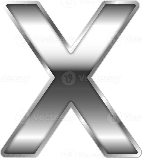 Silver Shiny Metal Alphabet Letter X 36005097 Png