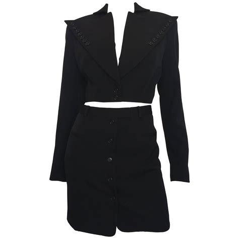 Norma Kamali Black Skirt Suit Size 4 For Sale At 1stdibs Suits Norma