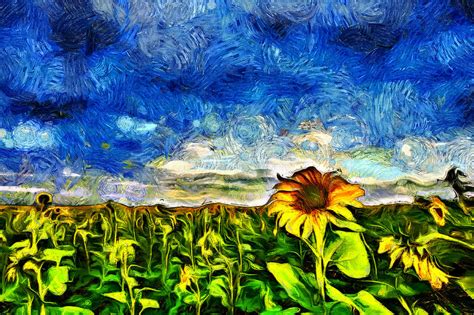 Vincent Van Goghs Sunflower Field 2 Digital Art By Artem Kartavkin