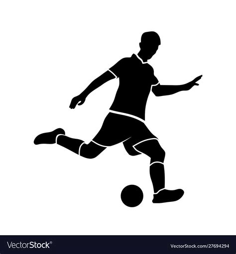 Soccer Players Silhouette Royalty Free Vector Image