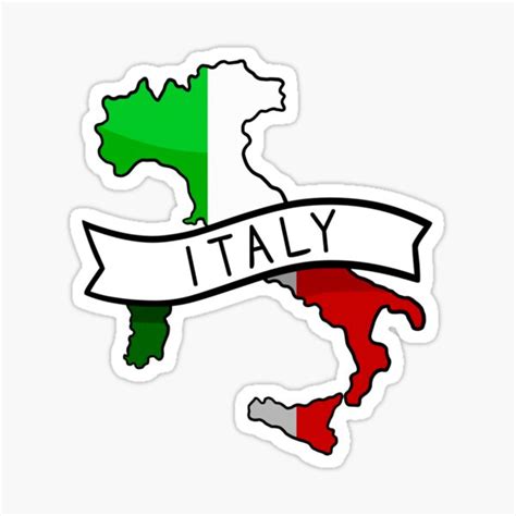 Italy Flag Map Sticker Sticker For Sale By Drawingvild Redbubble