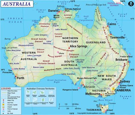 Mapa De Australia Con Nombres De Estados Y Ciudades Pdf